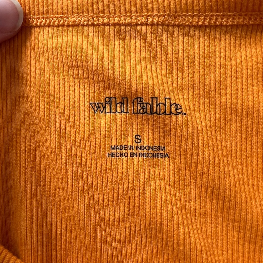 Wild Fable Bright Orange Ribbed Top - Picture 2 of 2